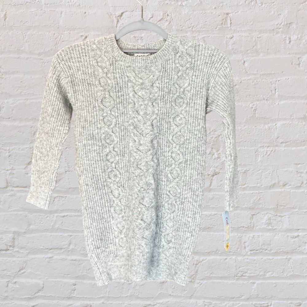 NWT Cat & Jack (Girls) Long Sleeve Soft Crew Neck Sweater Gray Size XS (4/5)
